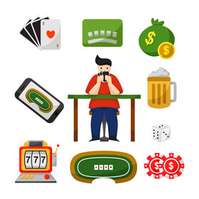 Poker icons set vector