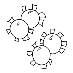 Micro viruses black and white clipart
