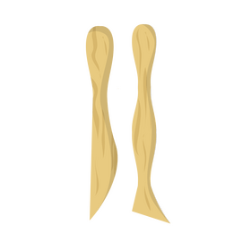Wooden clay sculpting knife clipart