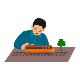 Railway transport modeling clipart