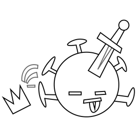 Coronavirus germ dead cartoon black and white clipart