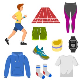 Running icons set vector