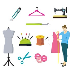 Sewing icons set vector