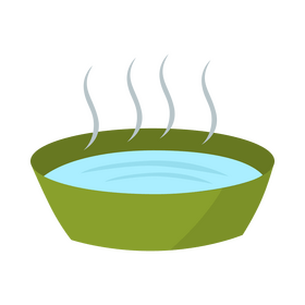 Hot water in bowl clipart