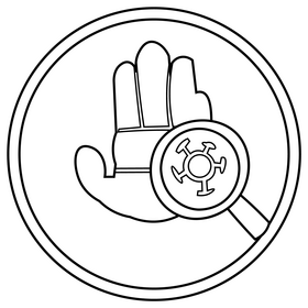 Clean hands to protect coronavirus cartoon black and white clipart