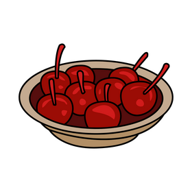 Cherries on plate clipart