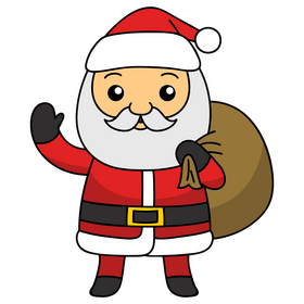 Christmas Santa cartoon drawing clipart
