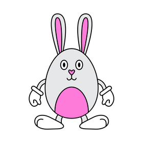 Easter rabbit egg clipart