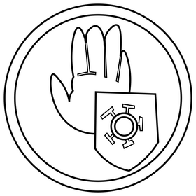 Hand washing and clean hands kills coronavirus cartoon black and white clipart