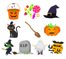 Halloween clipart set vector