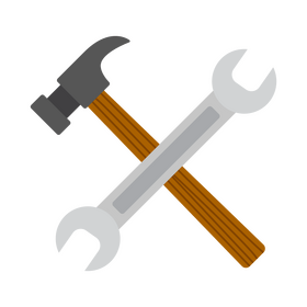 Wrench and hammer crossed clipart