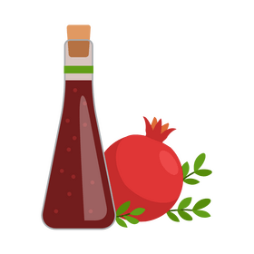 Pomegranate bottle juice clipart