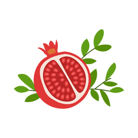 Pomegranate cut in half clipart