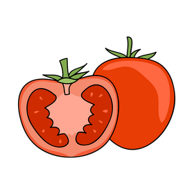 Tomato cut in half clipart