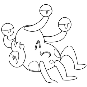 Sad alien cartoon black and white clipart