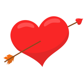Valentine heart with arrow clipart