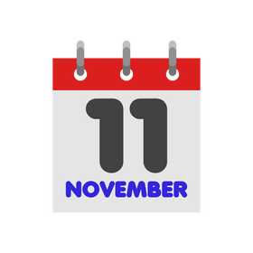 Veterans Day calendar November 11 clipart