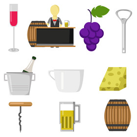 Bartender set vector
