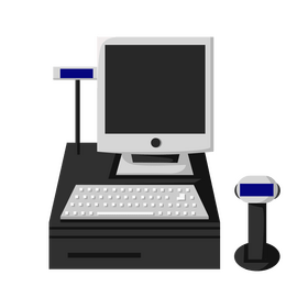 Cashier machine clipart