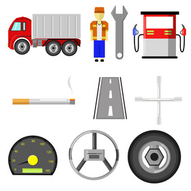 Truck driver set vector