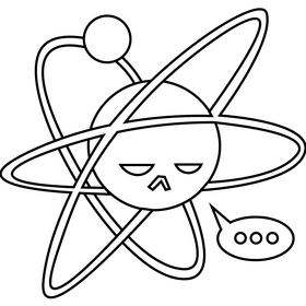 Atom upset black and white clipart