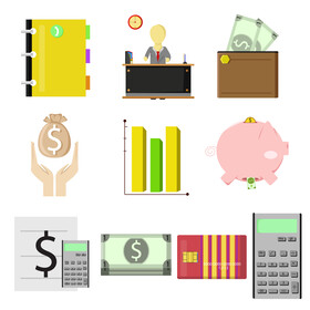 Financial advisor icons set vector