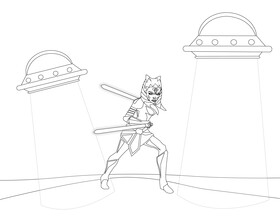 Star Wars Ashoka black and white vector