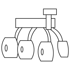 Lunar rover cartoon, free moon rover black and white clipart