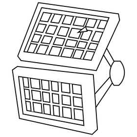 Solar panel, sun battery black and white clipart