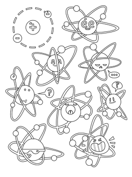 Atom free black and white vector