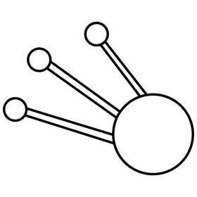 Space satellite illustration black and white clipart