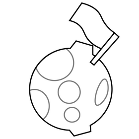 Free flag on moon black and white clipart