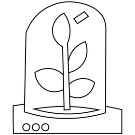 Cartoon space plant black and white clipart