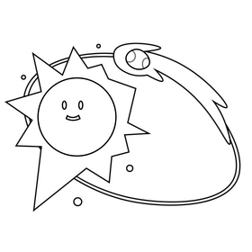 Burning comets free black and white clipart