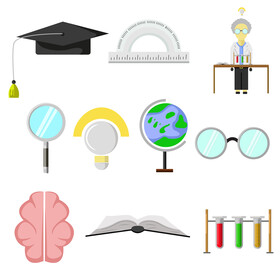Professor icons set vector