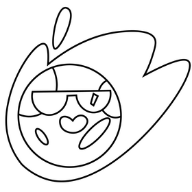 Flying comet illustration black and white clipart