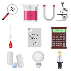 Scientist icons set vector