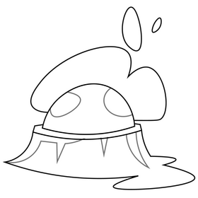 Hitting asteroid cartoon black and white clipart