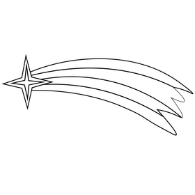 Cartoon shooting star black and white clipart