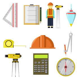 Surveyor icons set vector