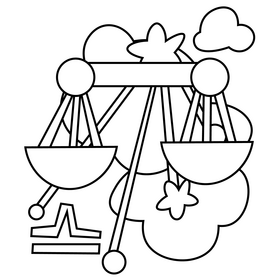 Free libra horoscope black and white clipart