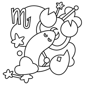 Scorpio astrological zodiac sign free black and white clipart