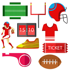 American football set vector