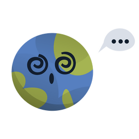 Cartoon earth with hypnotized eyes clipart