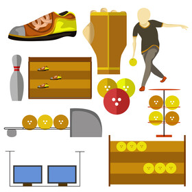 Bowling set vector