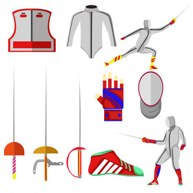 Fencing set vector