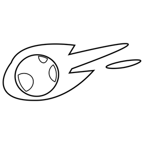 Purple comet cartoon black and white clipart