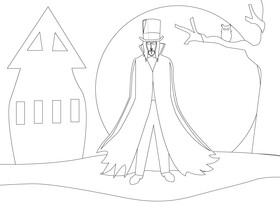 Count Dracula black and white vector