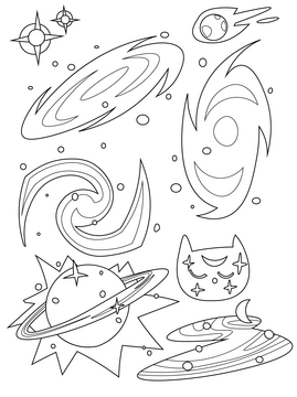 Free space galaxy black and white vector