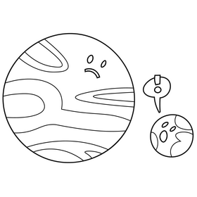 Cartoon jupiter free black and white clipart